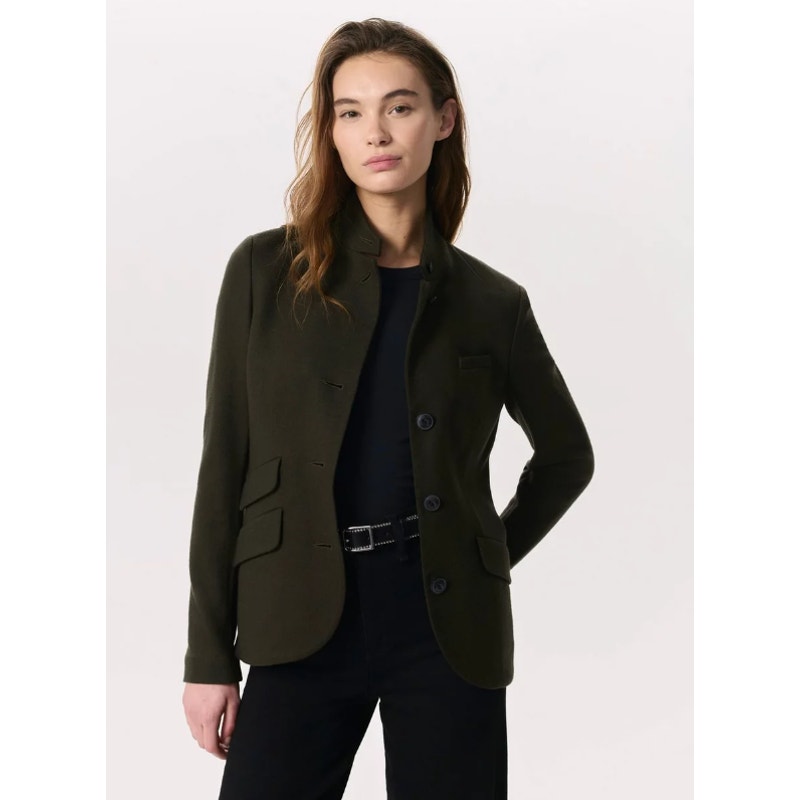 Rag & Bone Slade Wool Blazer Army Green Long Sleeve 4-Pocket Women's 8
